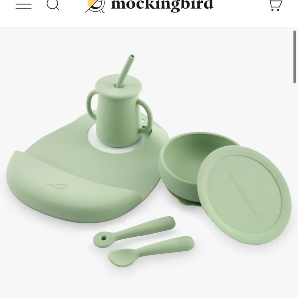 Mockingbird Early Eaters Feeding Set - Sage Green